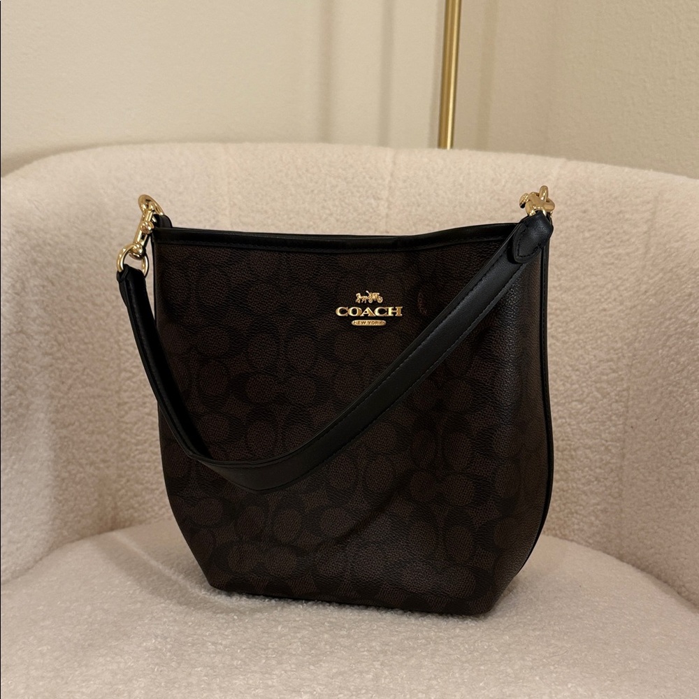 Coach Dark Brown Signature Shoulder Bag